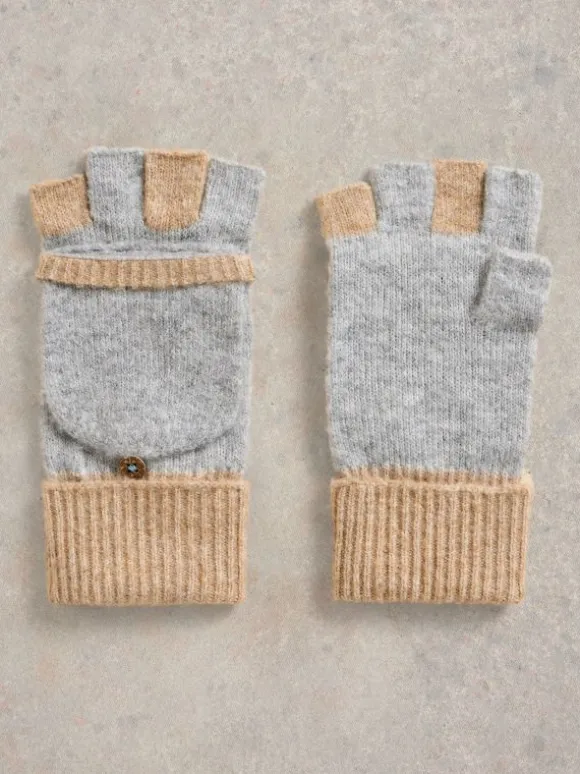 Poppy Knitted Flip Mitt in GREY MULTI