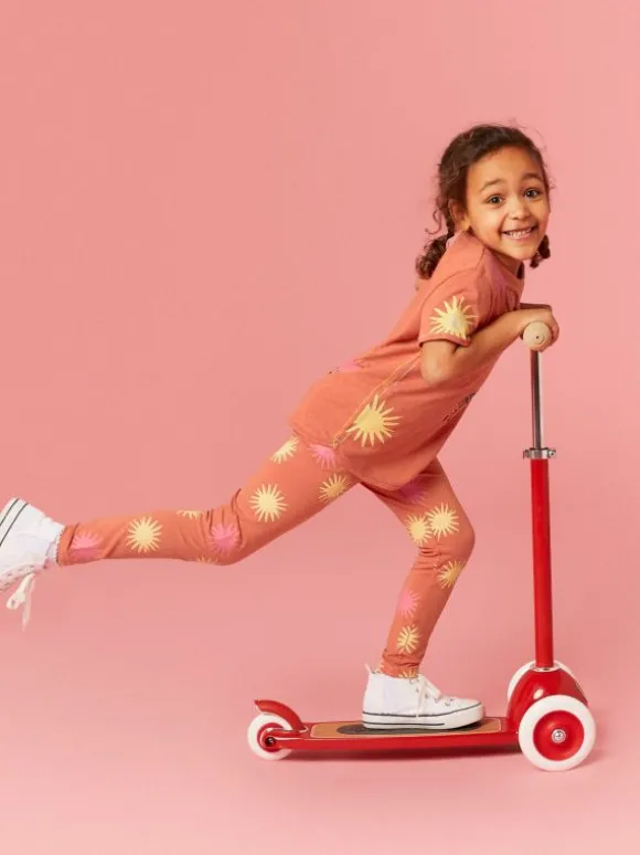 Printed Leggings in DARK CORAL