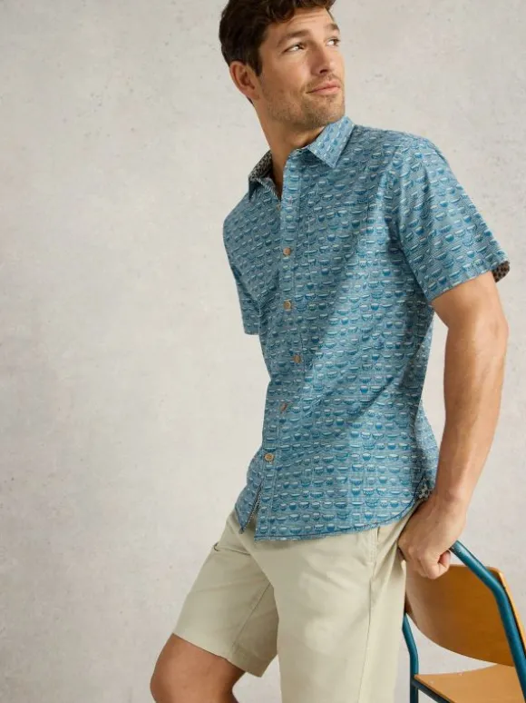 Ramen Bowl Printed Shirt in BLUE PRINT
