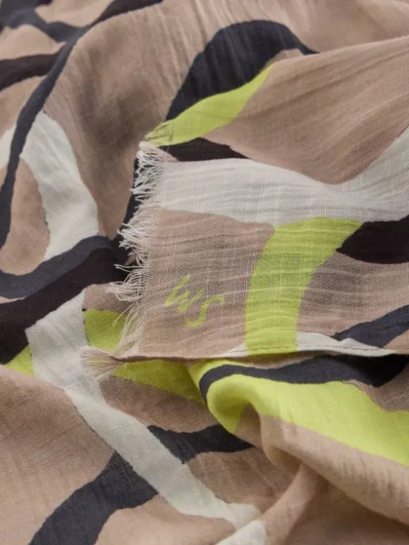 Ribbon Swirl Scarf in NATURAL MULTI