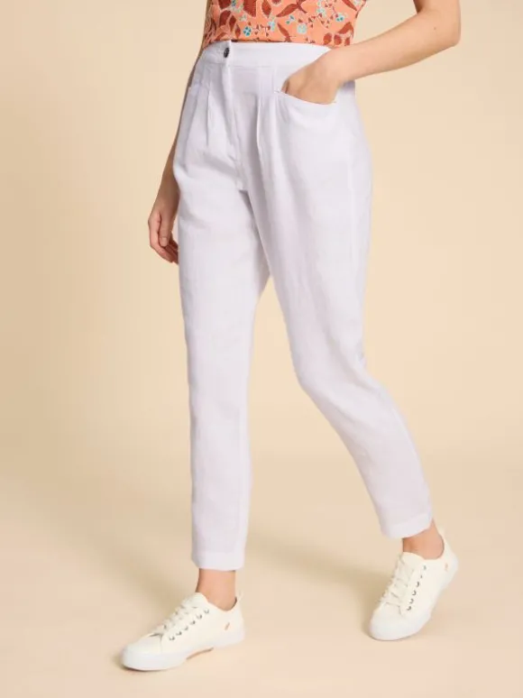 Rowena Linen Trouser in BRILLIANT WHITE