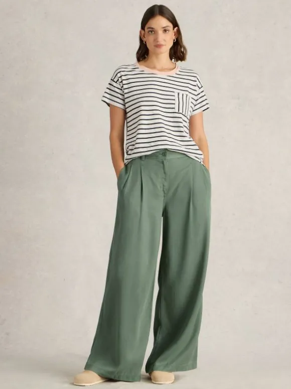 Sasha Wide Leg Trouser in DUSTY GREEN