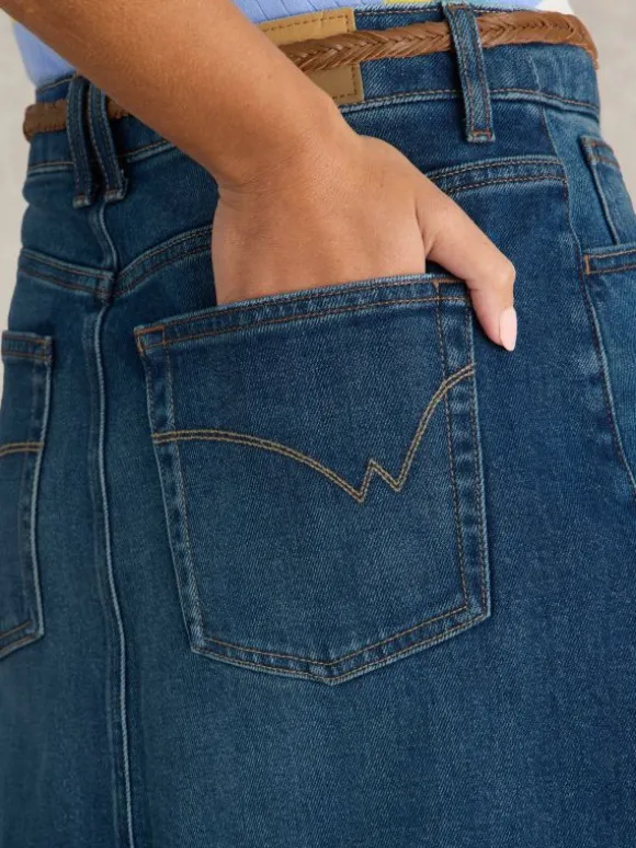 Scarlett Denim Skirt in MID DENIM