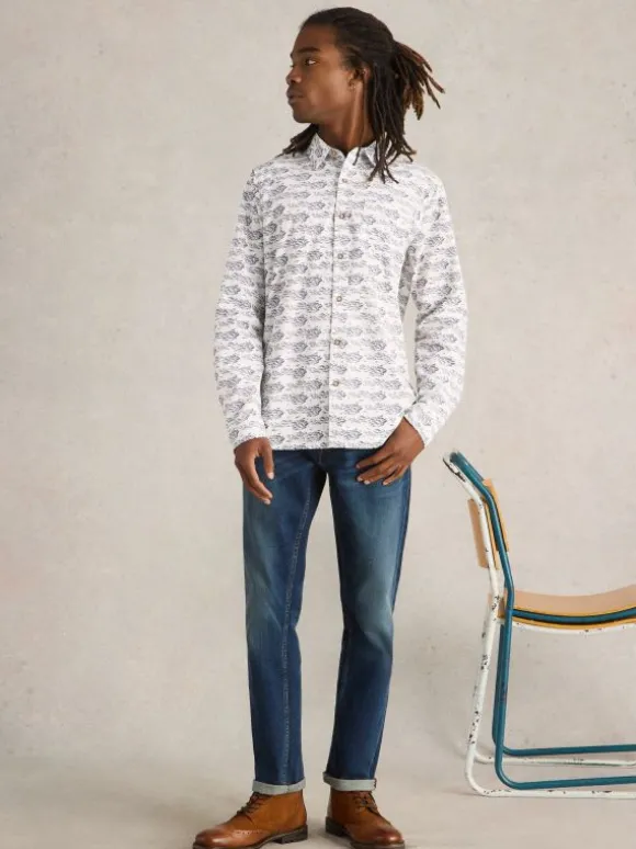 SHOAL FISH PRINTED SHIRT in WHITE PRINT