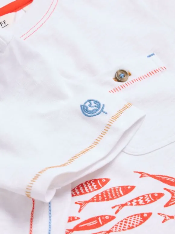 Shoal Fish SS Graphic Tee in IVORY PRINT