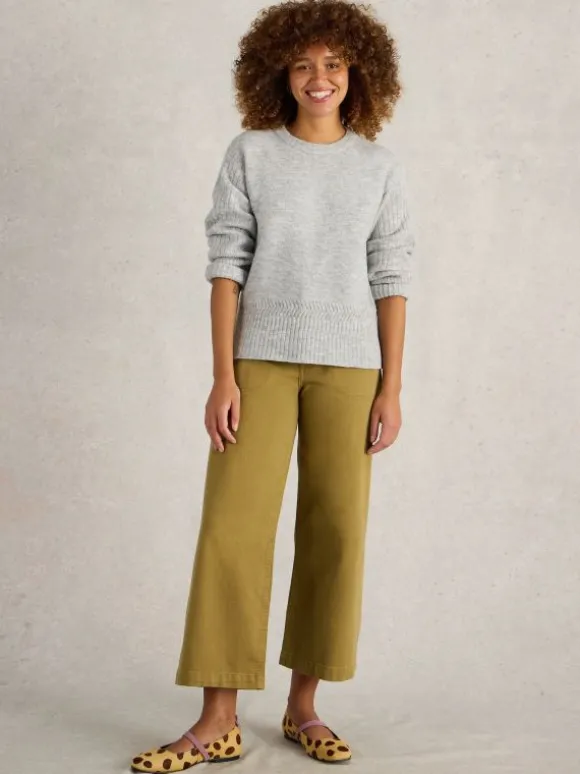 SOPHIA CREW NECK JUMPER in GREY MARL