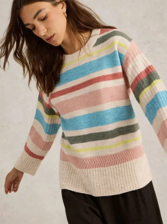SOPHIA CREW NECK JUMPER in NATURAL MULTI