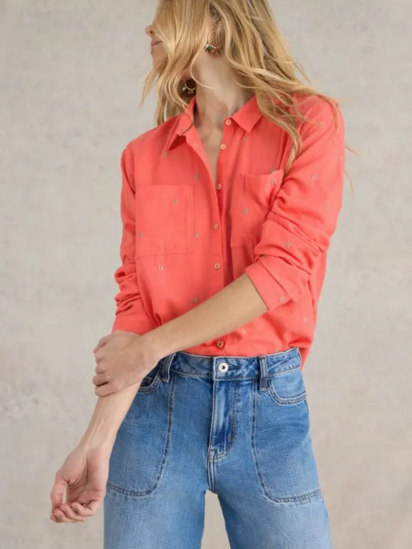 Sophie Organic Cotton Shirt in BRIGHT PINK