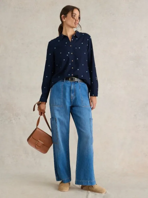 Sophie Organic Cotton Shirt in DARK NAVY