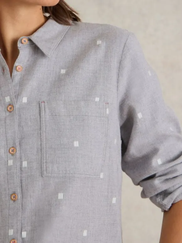 Sophie Organic Cotton Shirt in GREY MULTI
