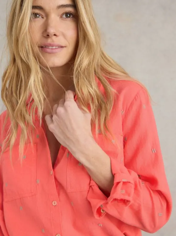 Sophie Organic Cotton Shirt in BRIGHT PINK