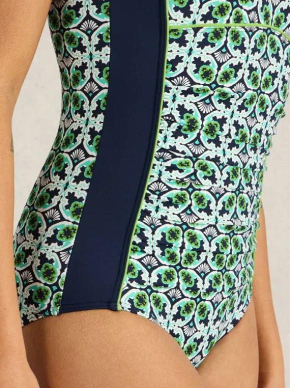 Splash Control Swimsuit in NAVY PRINT