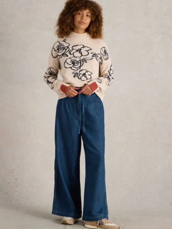 SPRIG FLORAL WOOL JUMPER in NATURAL MULTI