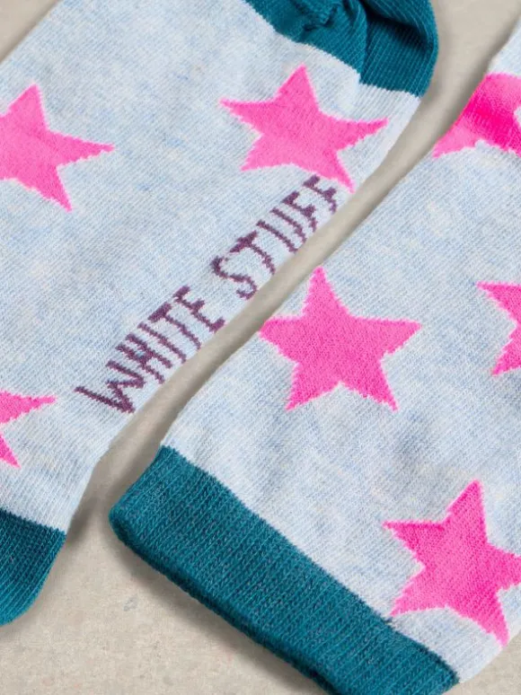 Star Ankle Sock in PINK MULTI