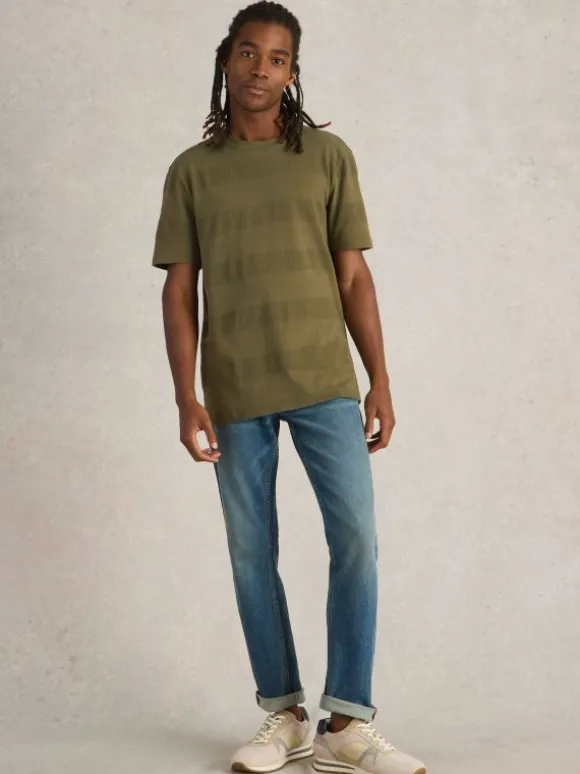 Stirling Textured Tee in KHAKI GREEN