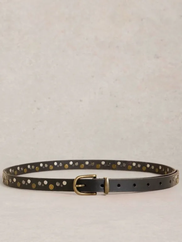 Studded Western Belt in PURE BLACK