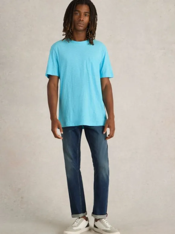 Suffolk Stripe Tee in BRIGHT BLUE