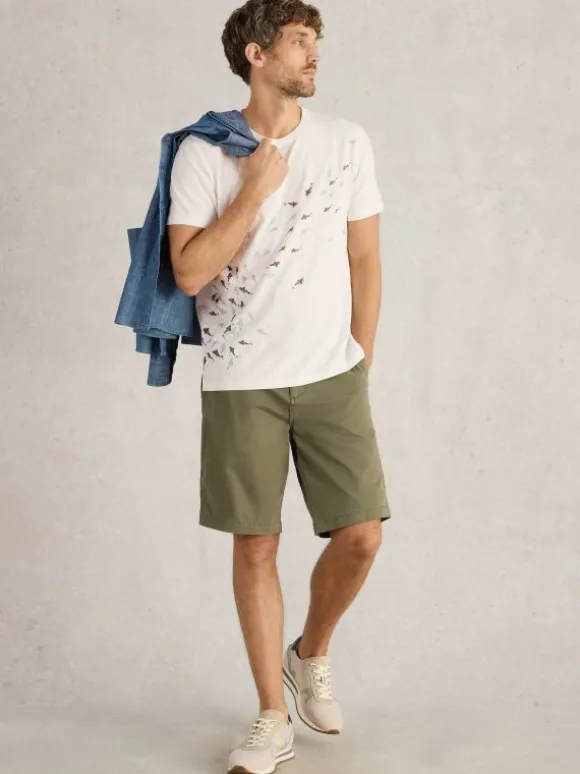 Swimming Fish Graphic Tee in WHITE PRINT