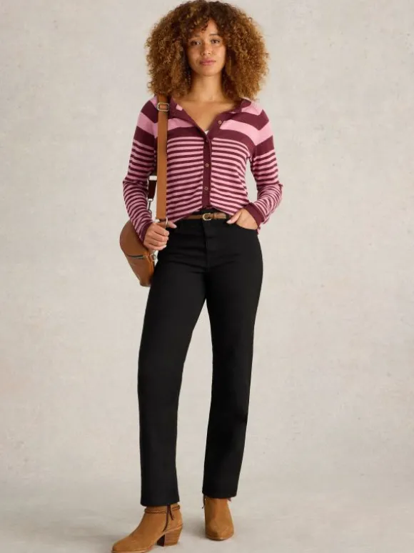 Taylor Full Length Straight Jean in BLACK DENIM