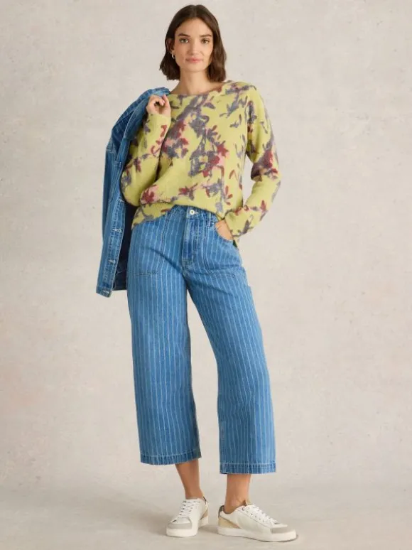 Tia Crop Wide Leg Jean in DENIM MULTI