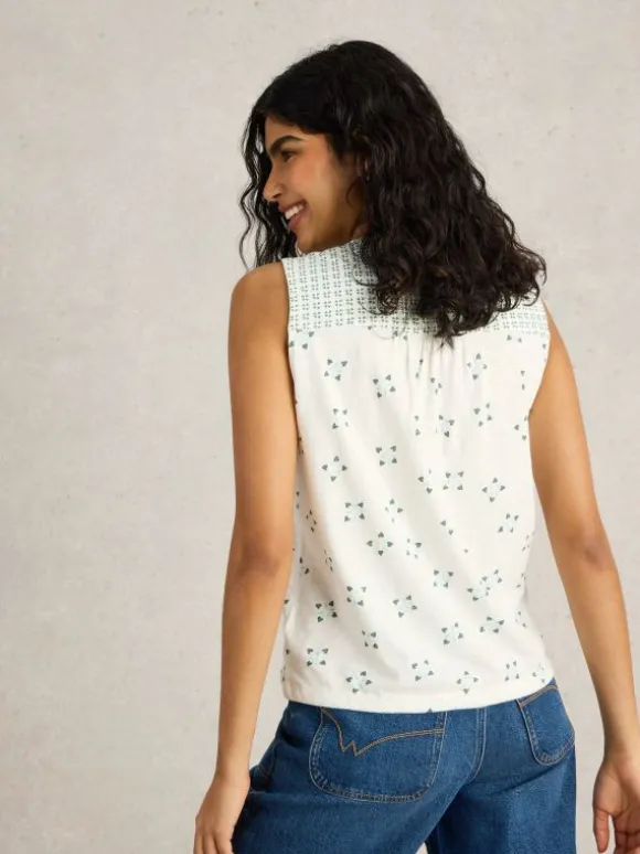 tulip_collared_sleeveless_2.webp TULIP COLLARED SLEEVELESS SHIRT in WHITE PRINT