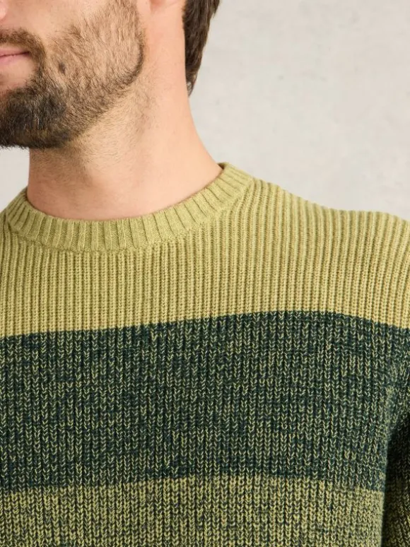 Twisted Colourblock Crew in GREEN MULTI