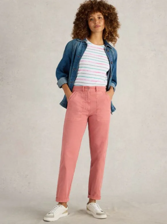 Twister Full Length Chino Trouser in MID RED