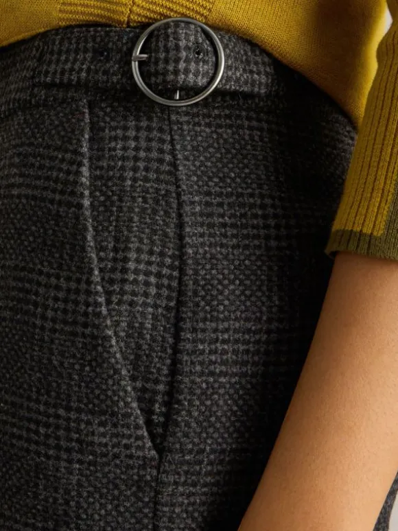 Una Tweedy Wide Leg Trouser in BLACK MULTI