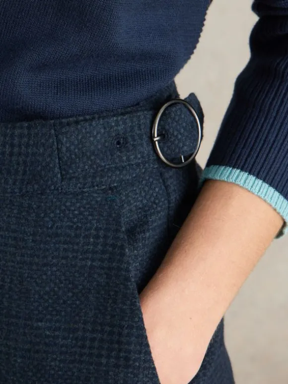 Una Tweedy Wide Leg Trouser in NAVY MULTI