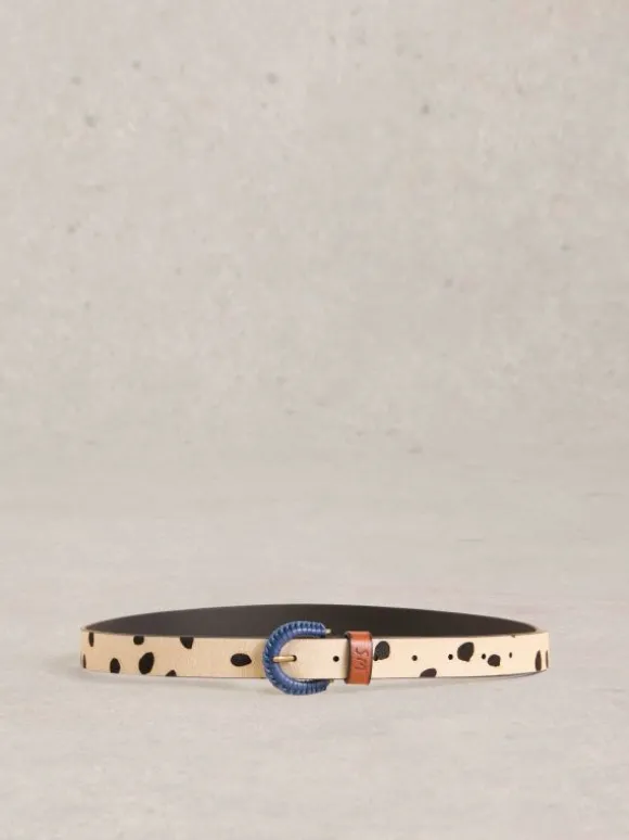 Woven Buckle Belt in NATURAL MULTI